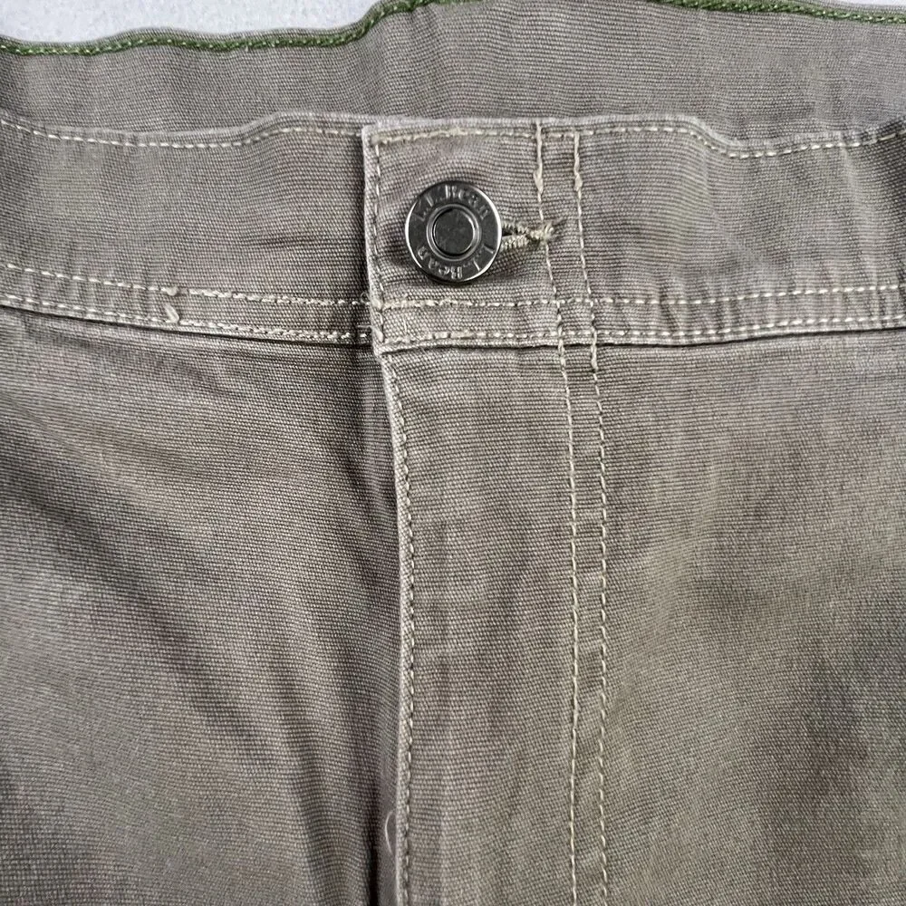 LL Bean Cargo Pants Men’s 42x32 Brown BeanFlex Stretch Double Reinforced Knee